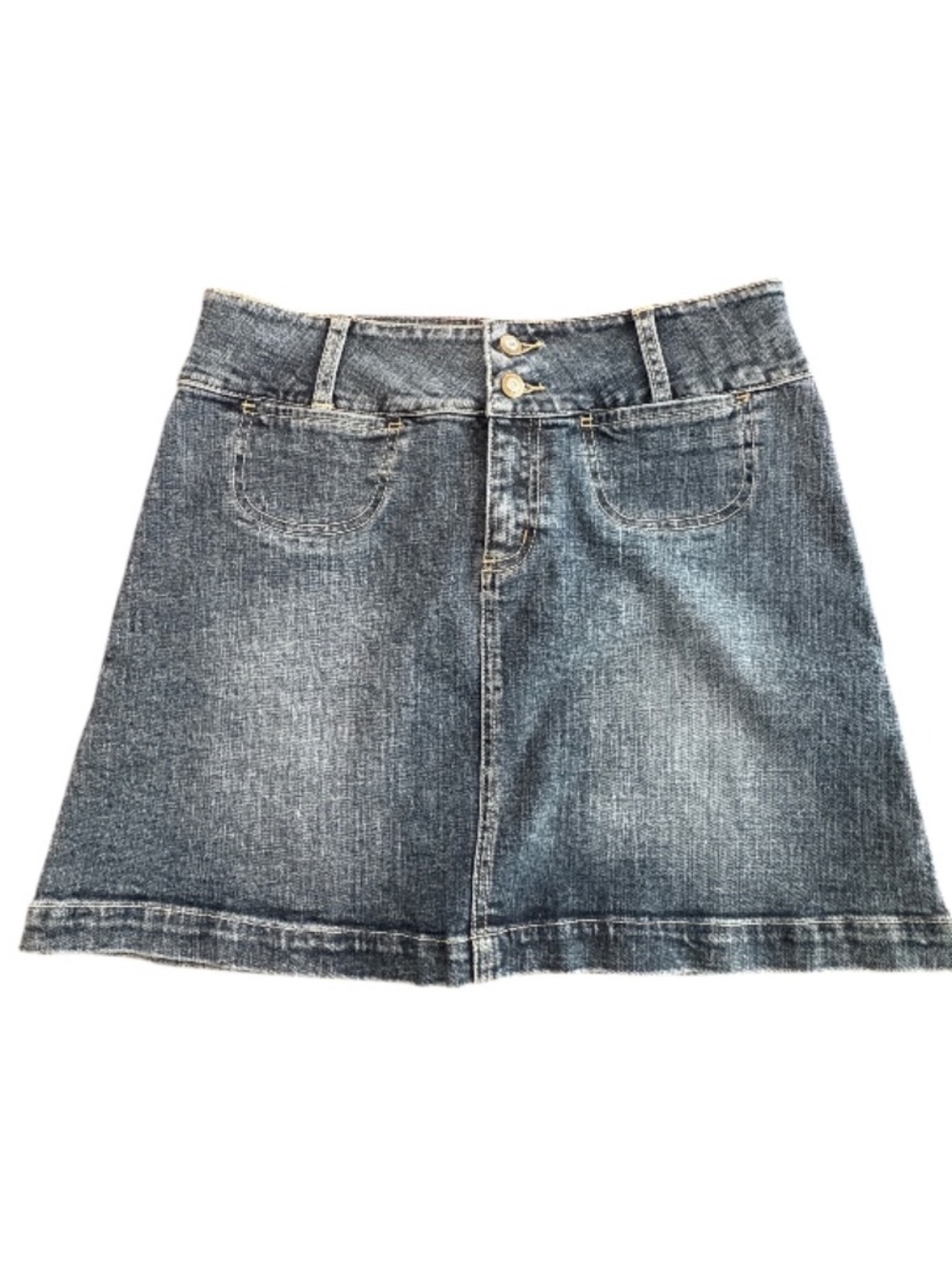 SB Jeans Vintage Denim Mini Skirt Dark Wash Stretch Cotton Y2K VTG Size 3/4